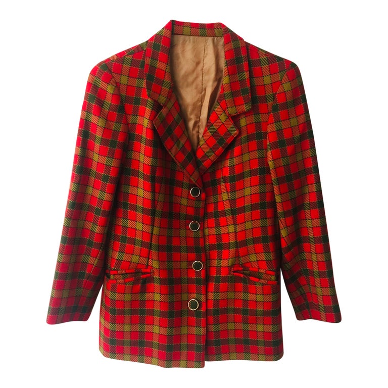 Blazer carreaux rouge online femme