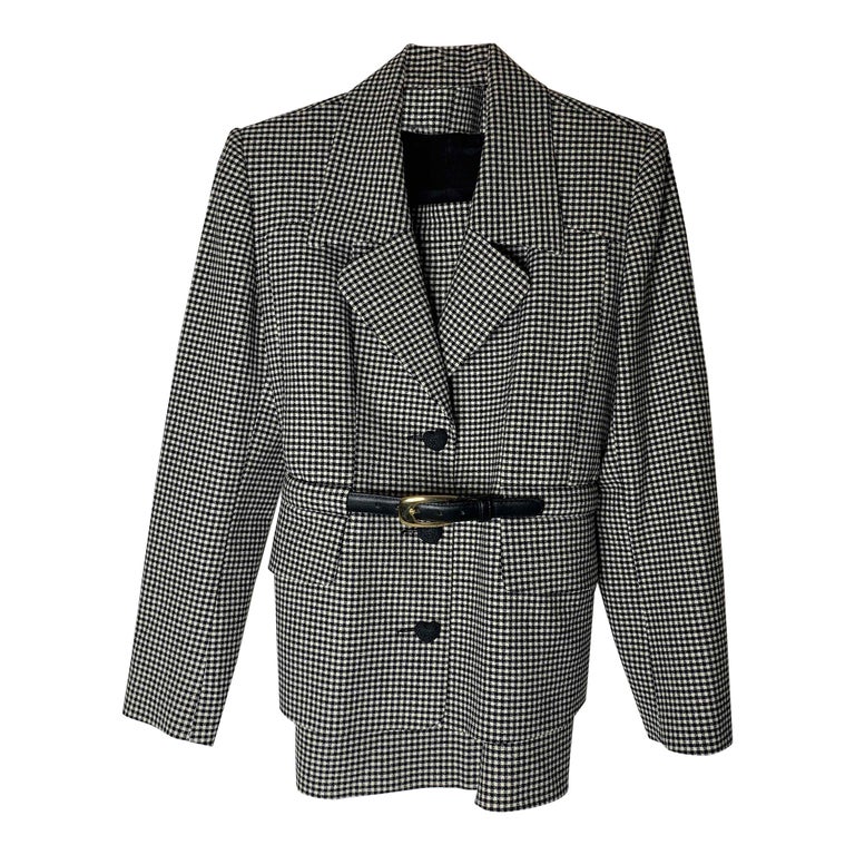 Gingham skirt suit sale