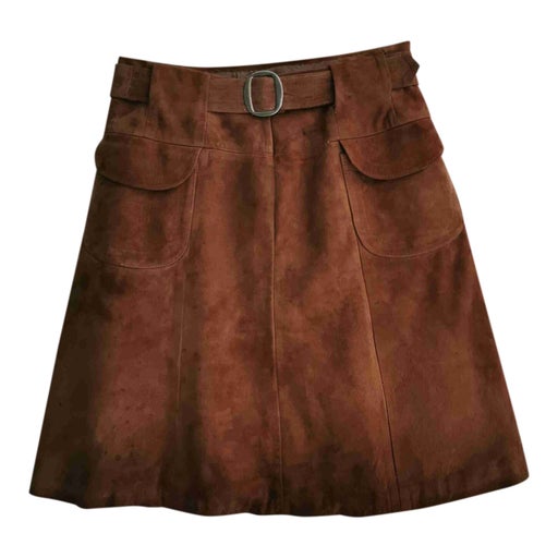 Jupe brune outlet en daim