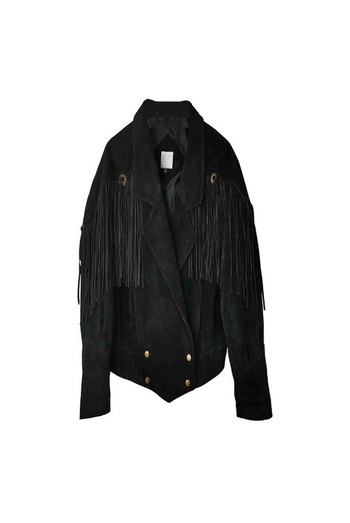Fringed leather jacket