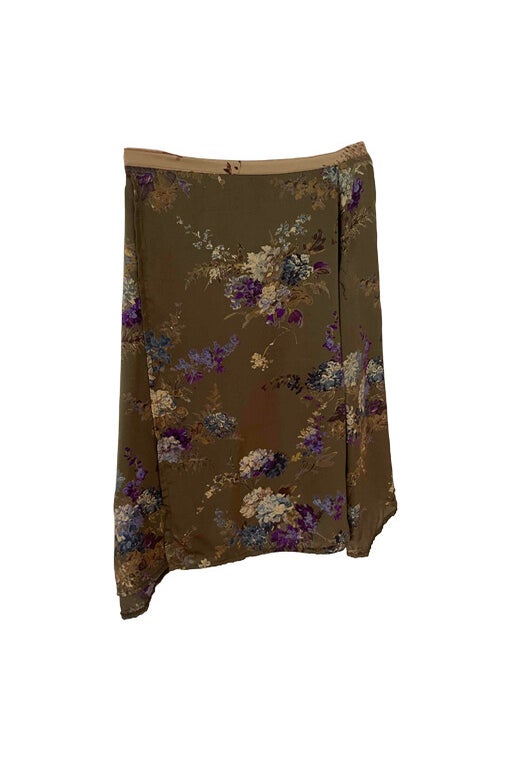 Silk midi skirt